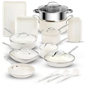 Get Cookin' with 20 Pc Ceramic Pots & Pans Set!🍳🔥