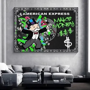 Modern Alec Graffiti Print, Monopoly Millionaire Street Art, Painting for Home Decor Poster