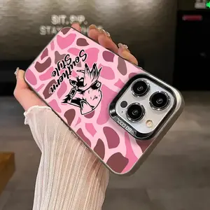 Pink Camouflage Dog Phone Case for iPhone 16 15 14 13 12 11 XR XS X Plus Pro Max Southern Style Fashion Trend Durable Protection Lightweight High Quality Shockproof Design Animal Pattern Casing Screen Protector Cover