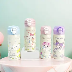 MINISO SR  Family Dual-Drink Insulated Cup 12.17 floz – Cute High-Appearance Tumbler for Girls & Students, Portable Leak-Proof Water Bottle for Daily Use, Perfect NewYear Gift, Beverage Drinkware Flasks Mug Bottled