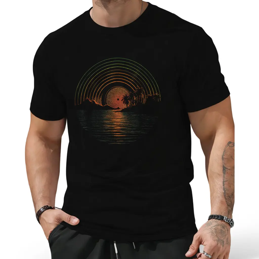 Summer Vinyl Shirt Sunset Vinyl LP Record Music of Summer T-Shirt