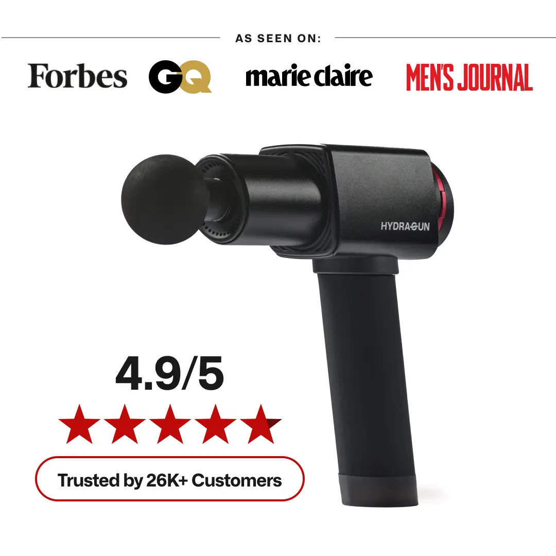 Hydragun | Quietest Massage Gun | Muscle Gun Electrical Massager | DOMS, Soreness, Aches, For Neck Back Quads Shoulders Feet | High Amplitude High Stall Force | Massage Device Aerospace Grade Aluminum