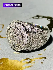Fashion Rhinestone Decorated Engagement Ring, Cubic Zirconia Rings Jewelry for Party & Daily Wear, Trendy All-match & Exquisite Jewelry for Birthday Gift