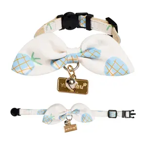 Touchcat Pineapple Patterned Cat Collar with Bow