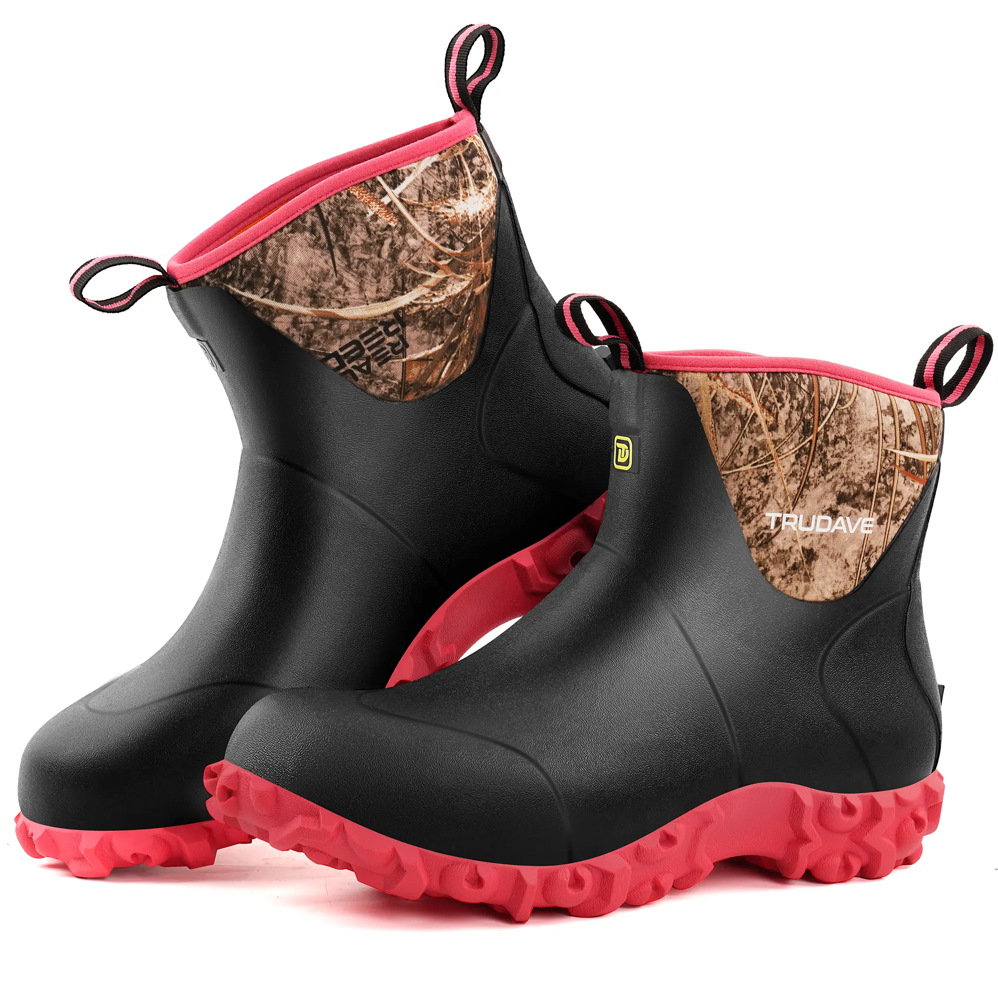 Trudave Women’s Waterproof Rubber Rain Boots with Steel Shank, Anti-Slip Garden Boots for Farming, Hunting & Outdoor Work
