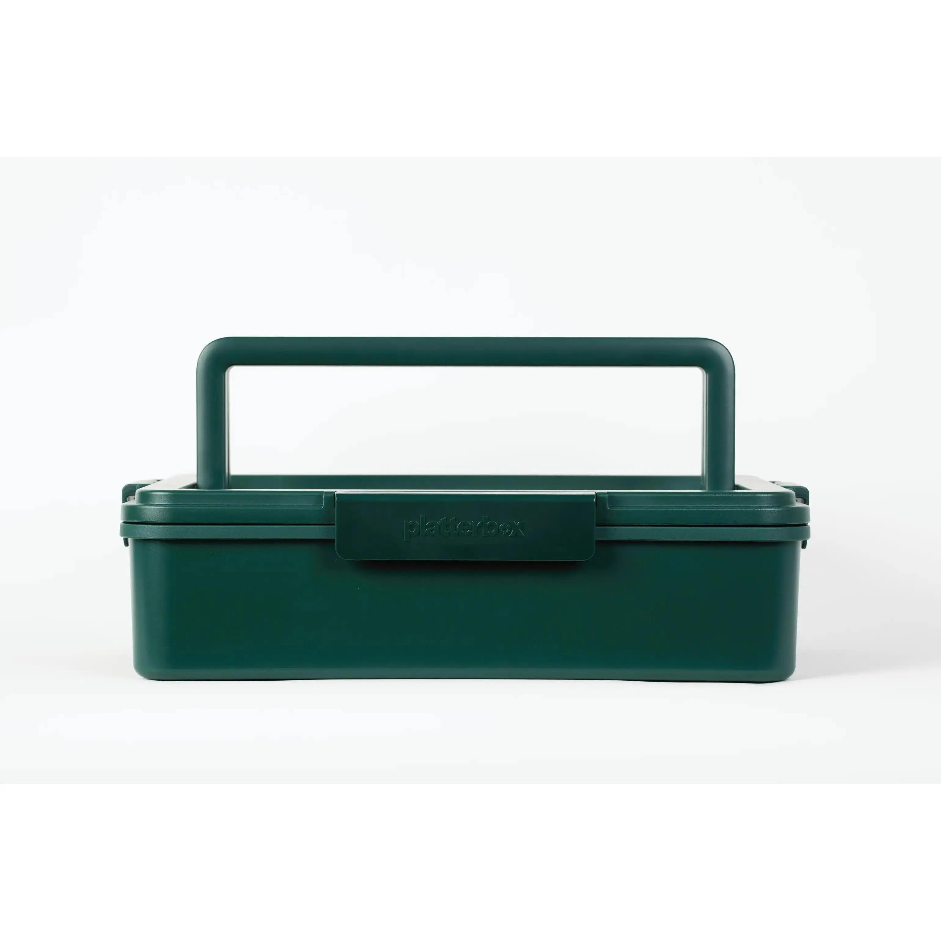 Evergreen Platterbox Insulated Food Carrier with Gold Stainless Steel Tray, Transparent Lid Window, Locking Lid and Carry Handles, Includes Dividers, Container and Toothpicks, Oven Safe, 5500ml