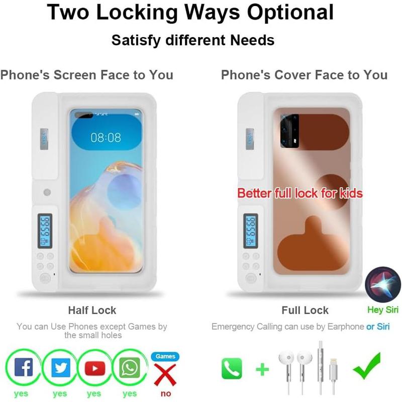 Portable Auto Phone Timer Lock Box for and Android Phones, Self-Control Timer Locker to Help ,Students, Adults Focus , Excessive , Mobile Phone Addiction() Portable Auto Phone Timer Lock Box for and Android Phones, Self-Control Timer Locker to Help ,Students, Adults Focus , Excessive , Mobile Phone Addiction()