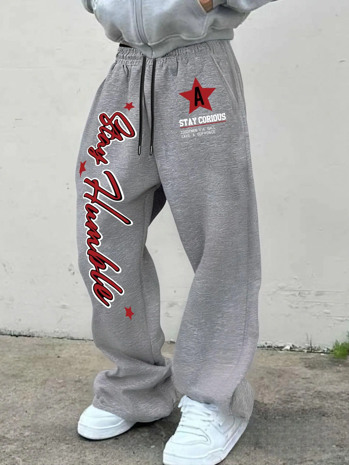 Men's Fashionable Casual Relaxed Wide Leg Sweatpants, Comfortable Loose Fit Perfect for Daily Wear, Summer Street Style Bottoms