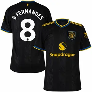 Unisex Soccer/Football Man Utd Team B.Fernandes 8 2025/26 Home Replica Player Jersey – Red, White, Black