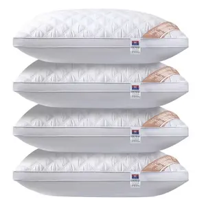 Set Of 4 Luxury Fluffy Hotel Pillow 18x29 Inches Deep Comfort Soft Plush Hypoallergenic Polyester Cover With Zipper For Side Back And Stomach Sleepers Queen Easy Care Elegant Style Versatile Use