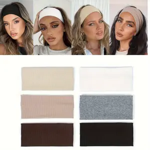 6 Pack Women's Wide Non-Slip Boho Headbands - Wide Headband Suitable for Yoga, Gym, Swimming & Daily Use - Hair for Ponytails, Buns, Braids