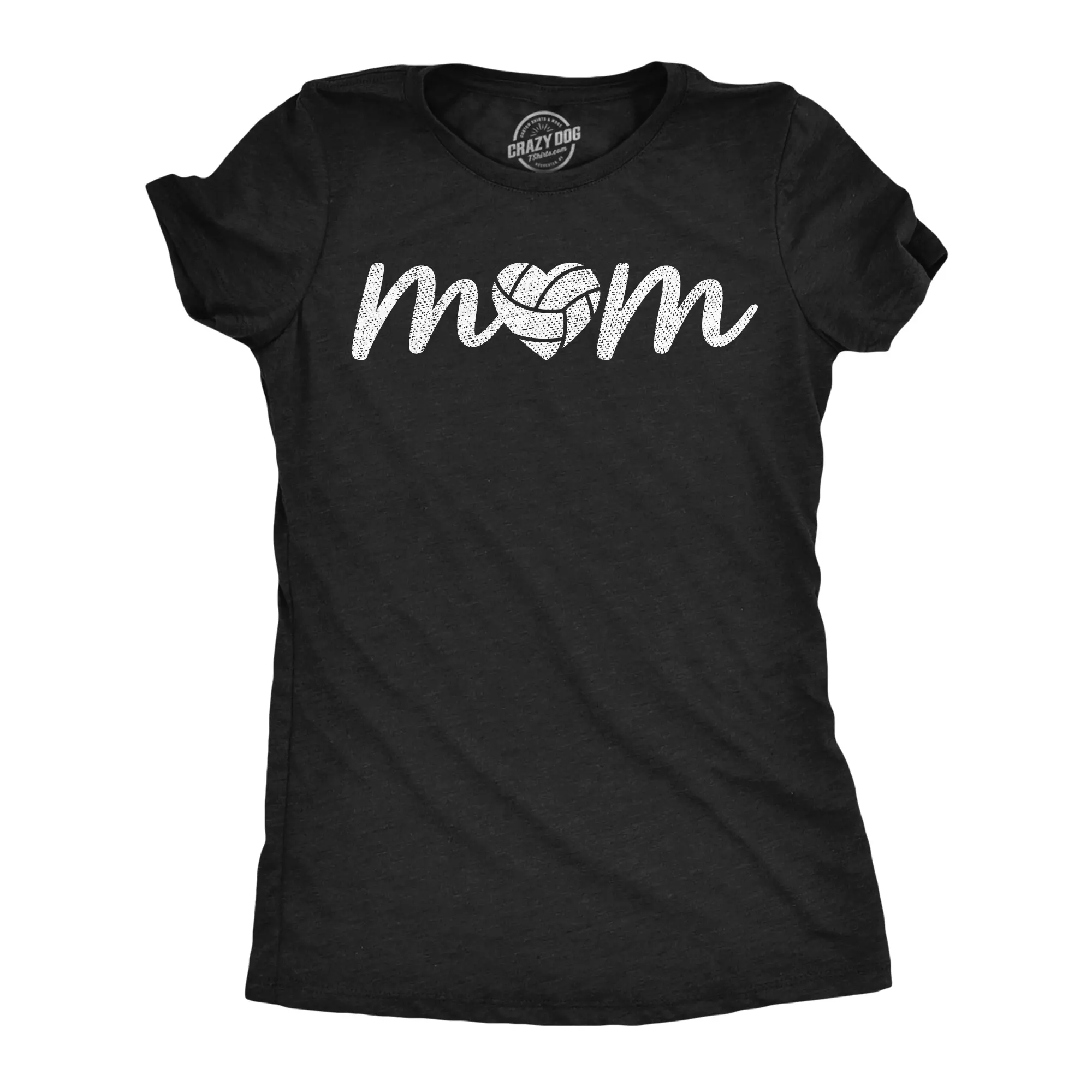 Womens Funny T Shirts Volleyball Mom Cute Sports Mother Tee For Ladies Funny Womens T Shirts Cute Vintage Fashion Casual Ladies T-Shirt Gift Mother's Day Tops for Women Women's Novelty Tees Black -