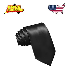 Men's Ties Classic Solid Satin Tie Pure Color 3.15" Mens Necktie