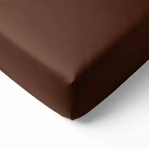 Bacati Solid 100% Cotton Percale Fitted Crib Sheet – Chocolate