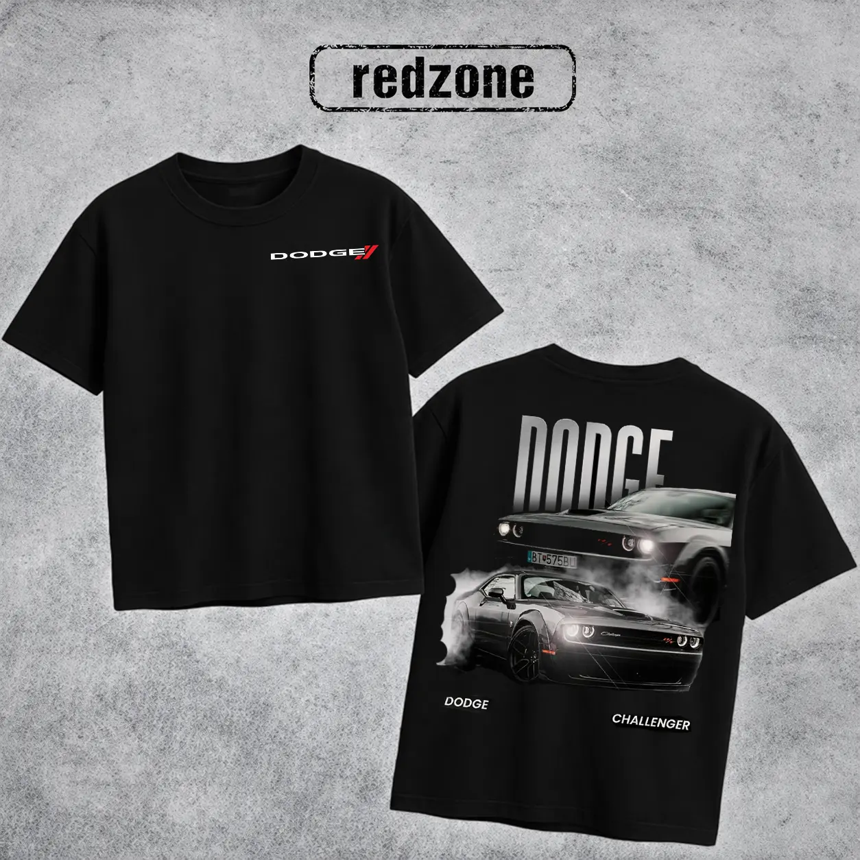 Dodge Challenger Graphic Shirt | SRT Hellcat Muscle Car Burnout Streetwear T-Shirt