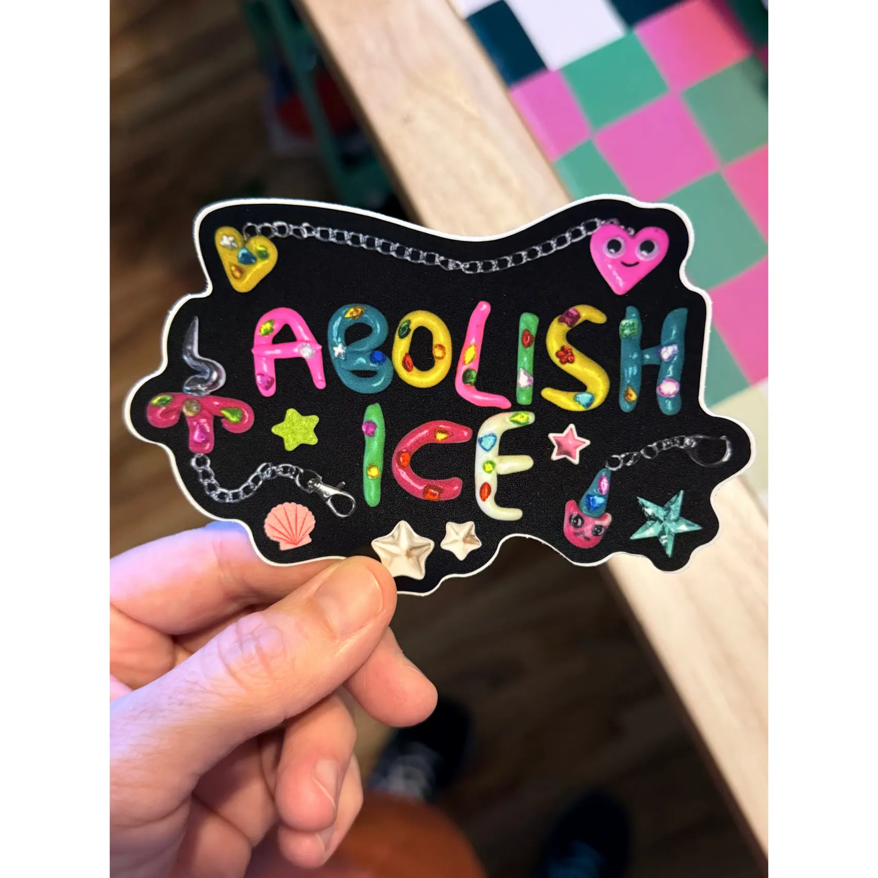 Abolish Ice Sticker, 4x3 inches vinyl sticker junk journal art Abolish Ice Sticker, 4x3 inches vinyl sticker junk journal art