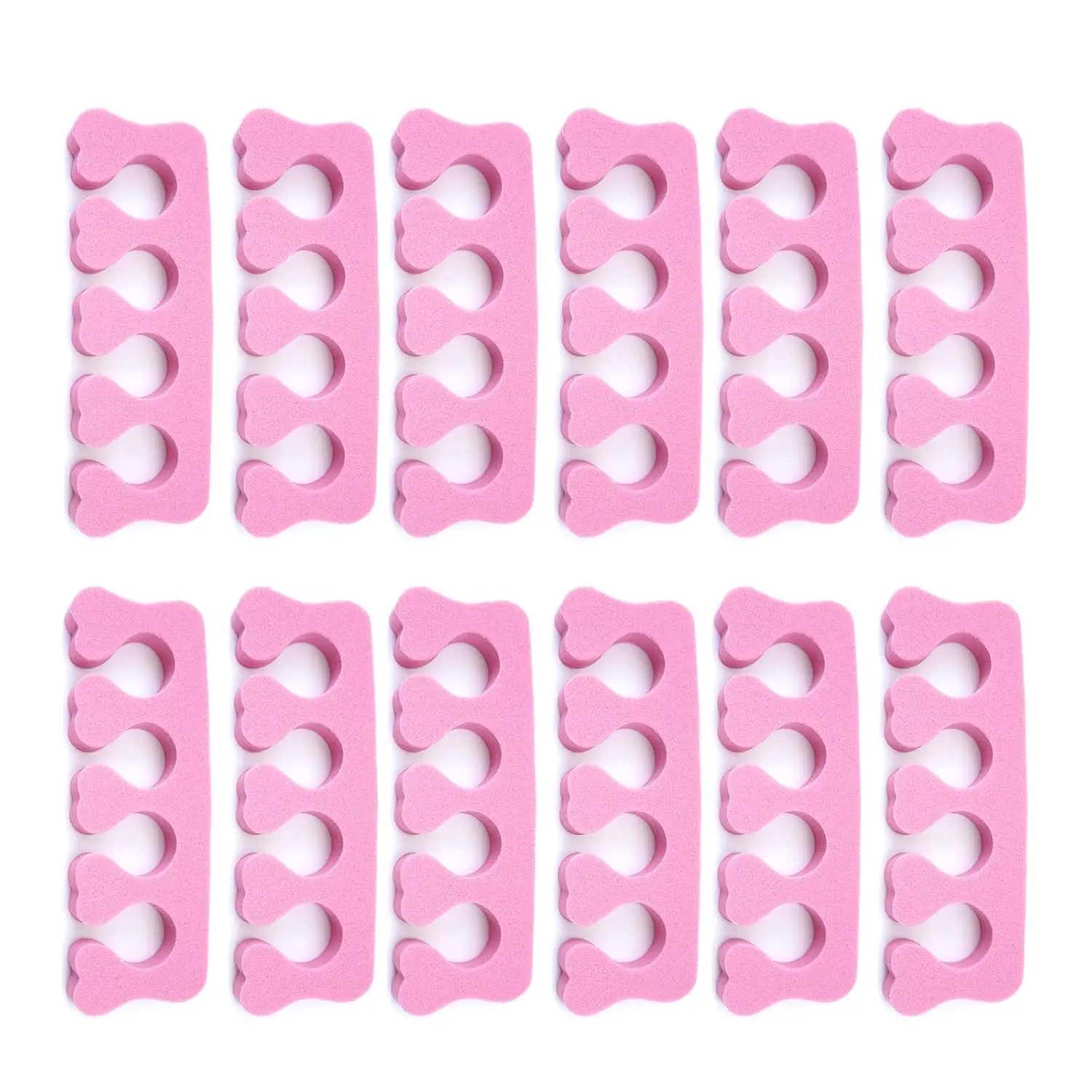 12 PCS Toe Separators Pedicure, Toe Dividers for Women Nail Art | Toe Nail Separator, Soft, High-density Sponge, for Polishing Pedicure, Nail Salons, Home (Pink)