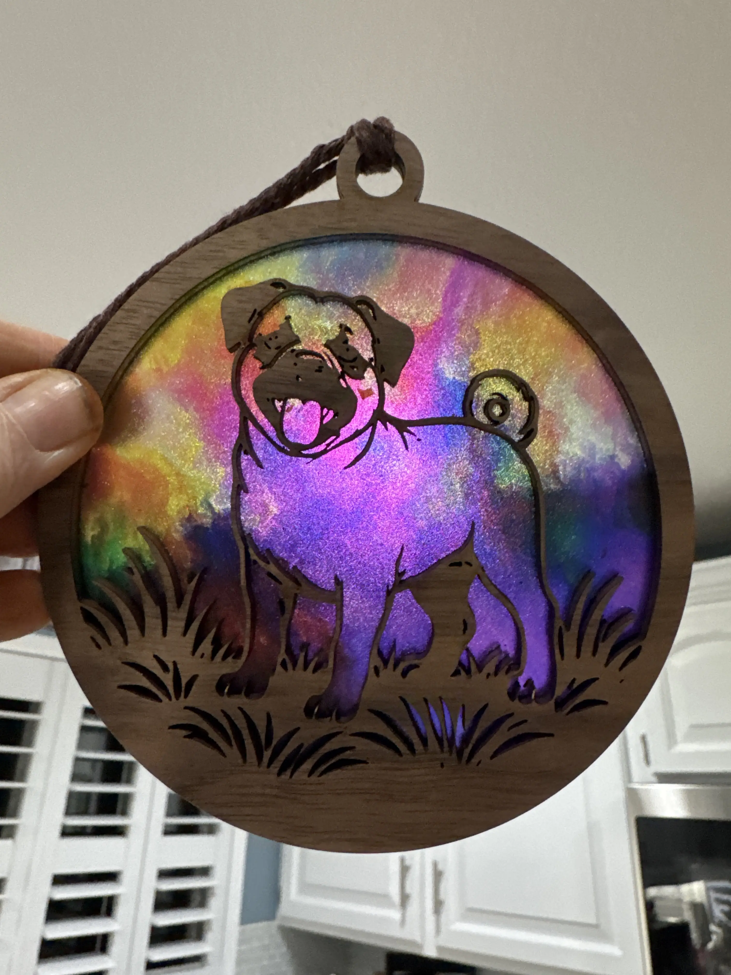 Pug Suncatcher for Sunny Window