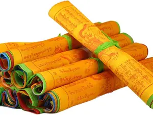 Tibetan Prayer Flags - Pack of 100 (10In x 11In) Indoor Outdoor Buddhist Meditation Flag Satin Affirmation Windhorse Prayer Flags