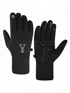 1pc with  Satanic Sigil Lucifer Baphomet Design  winter gloves mountaineering gloves Touch Screen Touch Screen Compatible Hiking full finger gloves for men women Warm birthday gifts