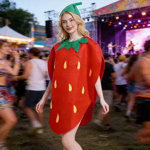 Cute Strawberry Costume Set, Fun Party for Photoshoots, Perfect for Halloween Cosplay, Model Xinghao Ow116
