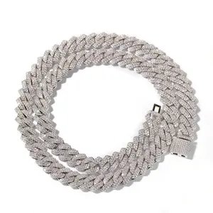 Hip Hop Style Ice Dot Strip Cuban Necklace, Popular Ice Dot Cuban Bracelet, Men's Hundred 13mm With Zirconia Fashion Personalized Necklace Jewelry, Gifts for Boyfriends