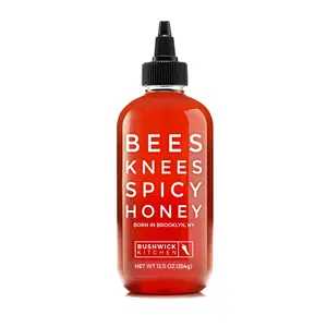 Bushwick Kitchen Bees Knees Spicy Honey - Sweet & Spicy Flavor Fusion - US Wildflower Honey with Habanero Kick for Bold Taste - Great for Cooking, Drizzling, and Cocktails - Made in the USA