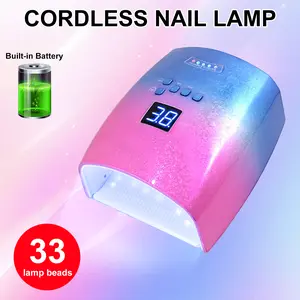 Cross-Border New Blue Purple Gradient Rechargeable Nail Art LED Lamp with 33 Beads, High Power 66W Gel Polish Curing Light Suitable for Nail Salons