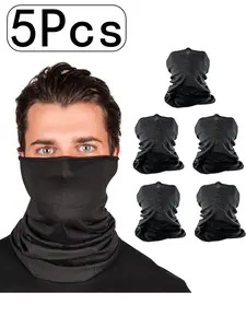 5Pcs-Unisex UV Protection Summer Neck Gaiter and Dust Mask, Lightweight Sporty Scarf, Bandana Mask for Cycling and Outdoor Activities, Adaptable for All Seasons