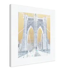 Brooklyn Bridge Canvas Print – Digitally Enhanced Artwork, 60x60 cm / 24x24″ home poster
