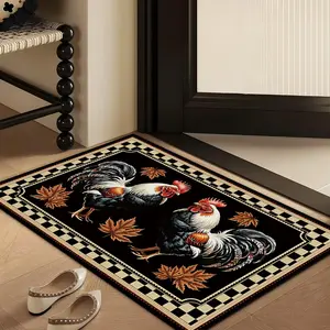 Rooster Pattern Floor Mat, 1 Count Non-slip Floor Carpet, Decorative Area Rug, Household Floor Mat for Home Living Room Bedroom