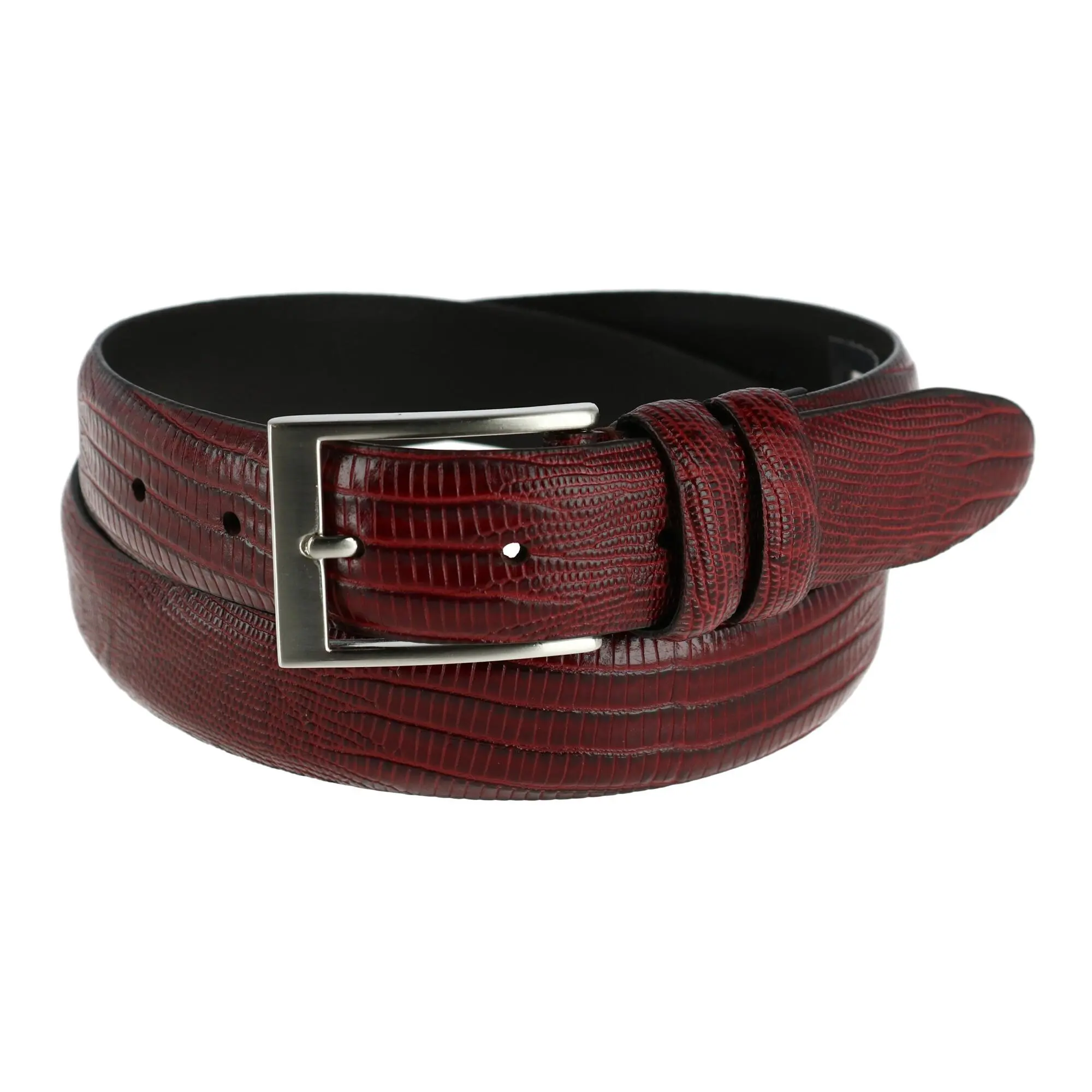 Toneka Men's Big & Tall Leather Lizard Print Belt, Dress Belts, Casual Dress Belt, Trendy Belt