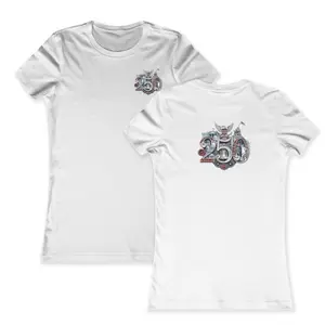 Premium America 250th T-Shirt – Womens Patriotic Shirt, Lightweight Bella Canvas 6004 slim-fit tee, Commemorative USA  Landmark Design,  Slim Fit Lightweight Cotton
