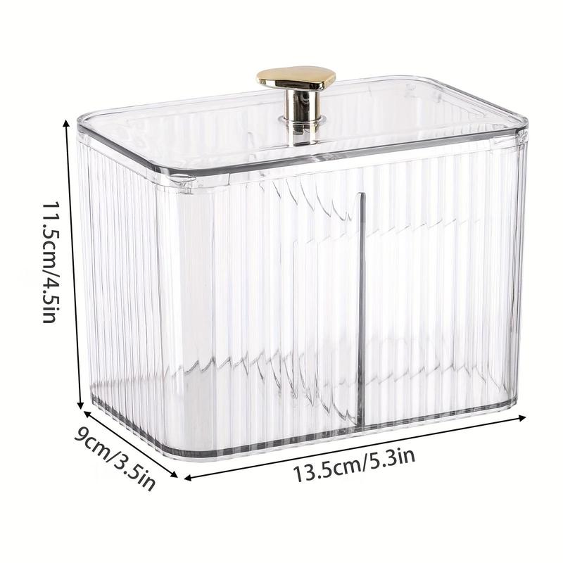 Transparent Bathroom Storage Box with Lid, 3 Grids Cosmetic Organizer, Makeup Tool Storage Case for Vanity, Durable Lightweight Organizer, Home Storage Supplies
