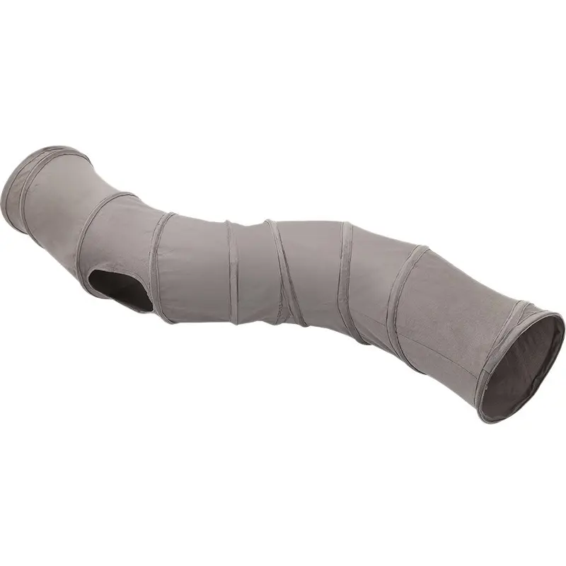 Collapsible Cat Tunnel Toy, 52in S-Shaped Suede Pet Tunnel Tube with Peek Hole, Foldable Indoor Hideaway Play Tube for Cats Kittens and Small Dogs