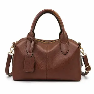 Brown Leather Satchel Bag Top Handle Crossbody Bag For Women