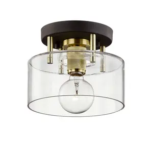 Bergamot Station 1-Light Semi-Flush Ceiling Light with Elegant Glass Shade in Modern Design