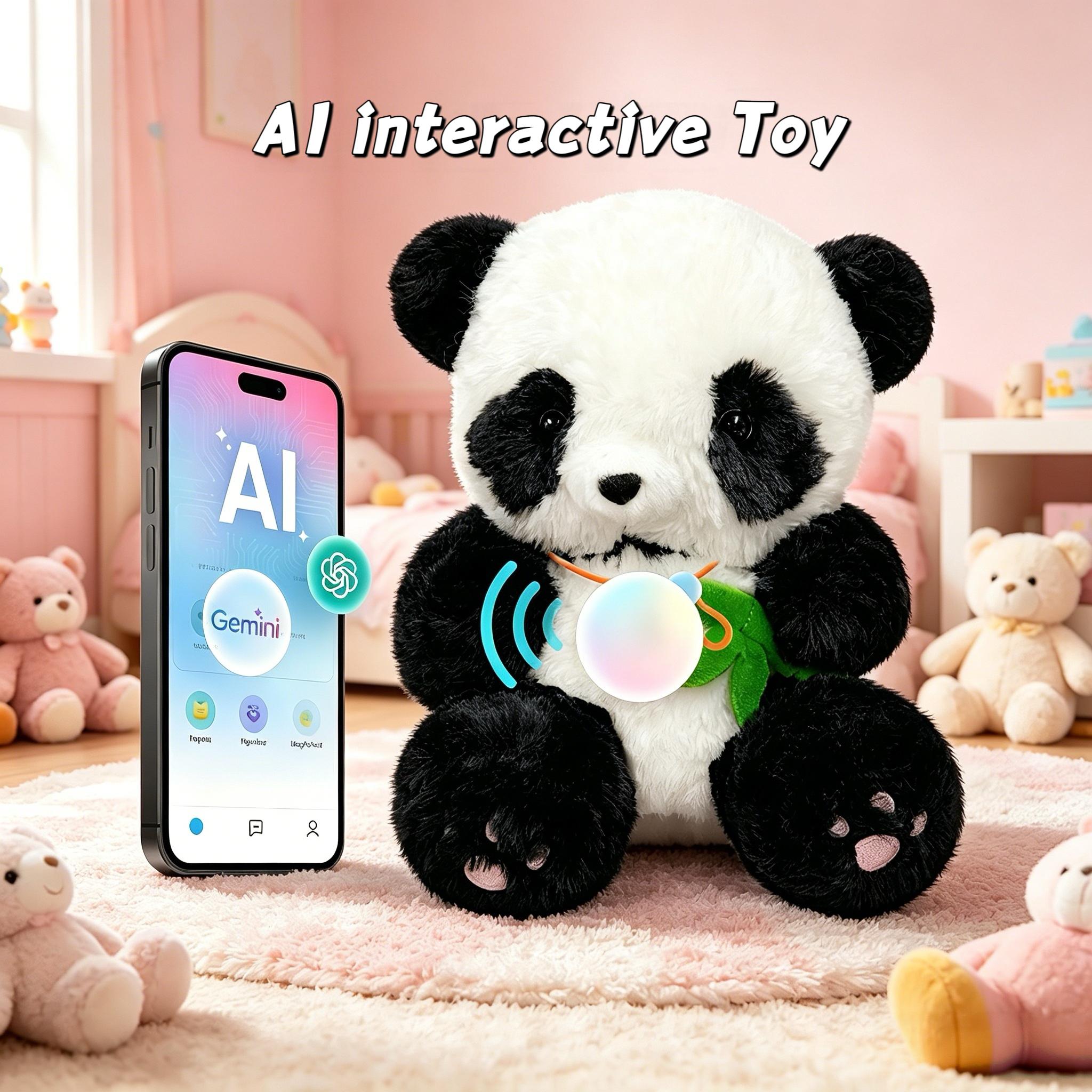 Haivivi AI interactive Toy for 3+ Kids, Smart AI Plush Toy Panda, Interactive Stuffed Animal, Screen-Free Educational Emo Robot with Advanced AI, APP with 16 Characters, Unique Gifts for Girls & Boys.Bedtime Companion