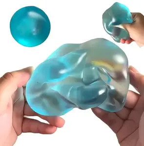 1PC Moldable   Sea Blue Squeeze  Ball, Round Coconut Oil Stress Relief Toy, Ideal for Holiday, Birthday, Easter, Halloween, Christmas & Party Favors