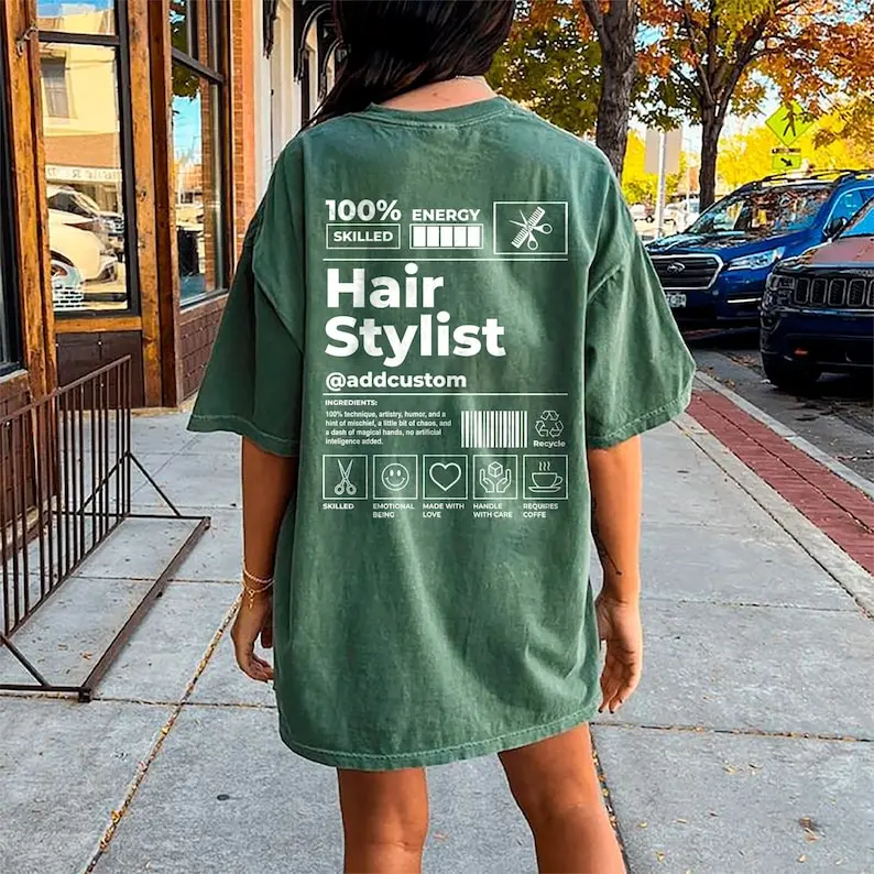 GENERIC Men's Casual Cotton Fabric Round Neck T-Shirt - Personalized Hairstylist Apparel, Custom Fit Gift for Cosmetology Grads