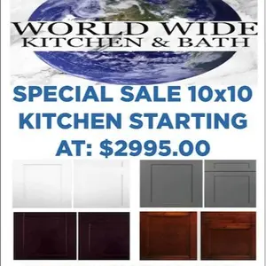 Current special of 10 x10 Kitchen Starting at: $2995.00.  ( FULL STOCK) WHITE SHAKER.GREY SHAKER.ESPRESSO SHAKER  CHERRY SHAKER.