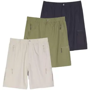 Real Essentials 2 & 3 Pack: Men's Hiking Cargo Shorts Fishing Outdoor Tactical Travel Camping Casual Golf 5 Zipper Pockets