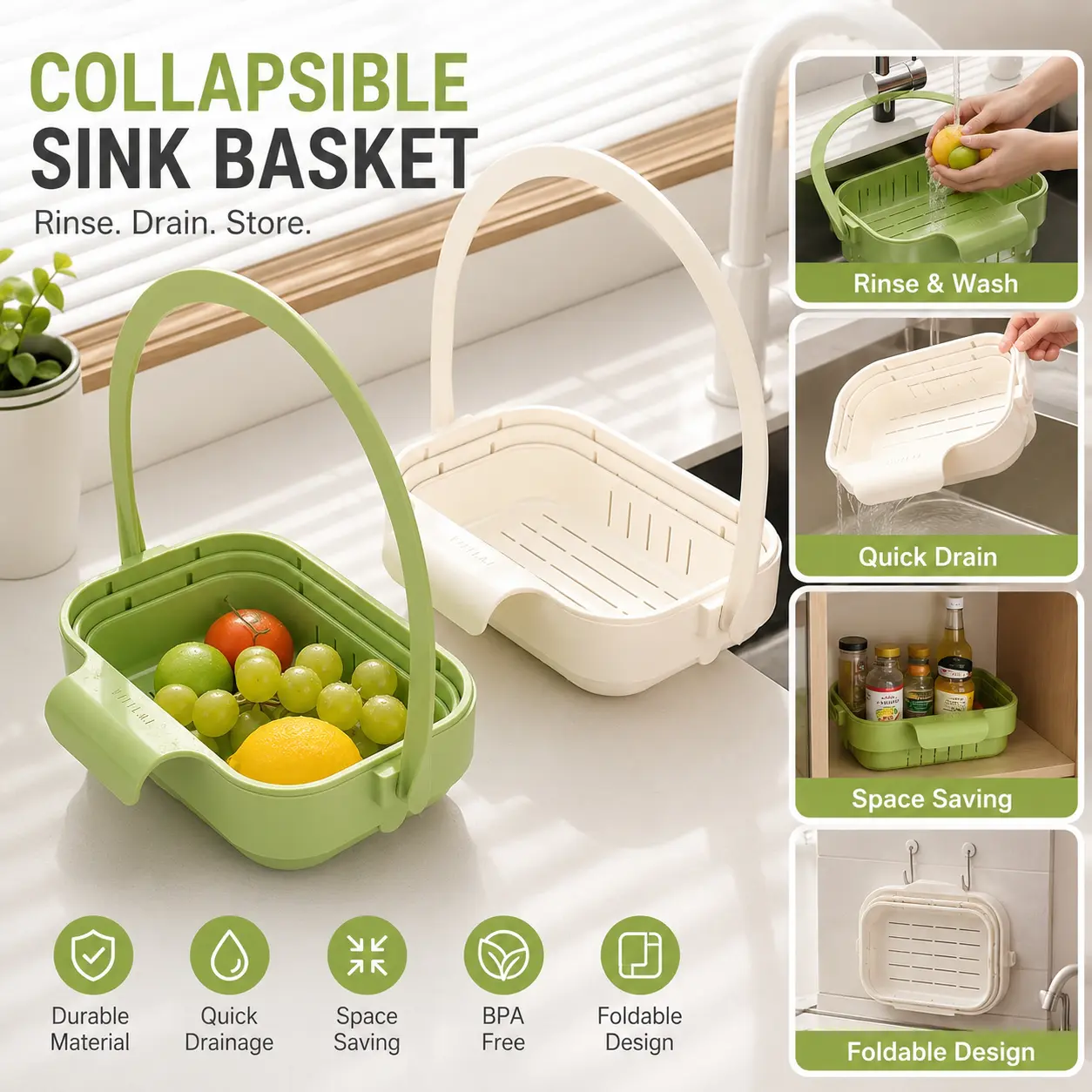 Kitchen Sink Strainer Sink Drain Rack Kitchen Sink Drain Filter Food Catcher Trash Catcher for Garbage Leftovers Efficient Strainer Solution - MM2