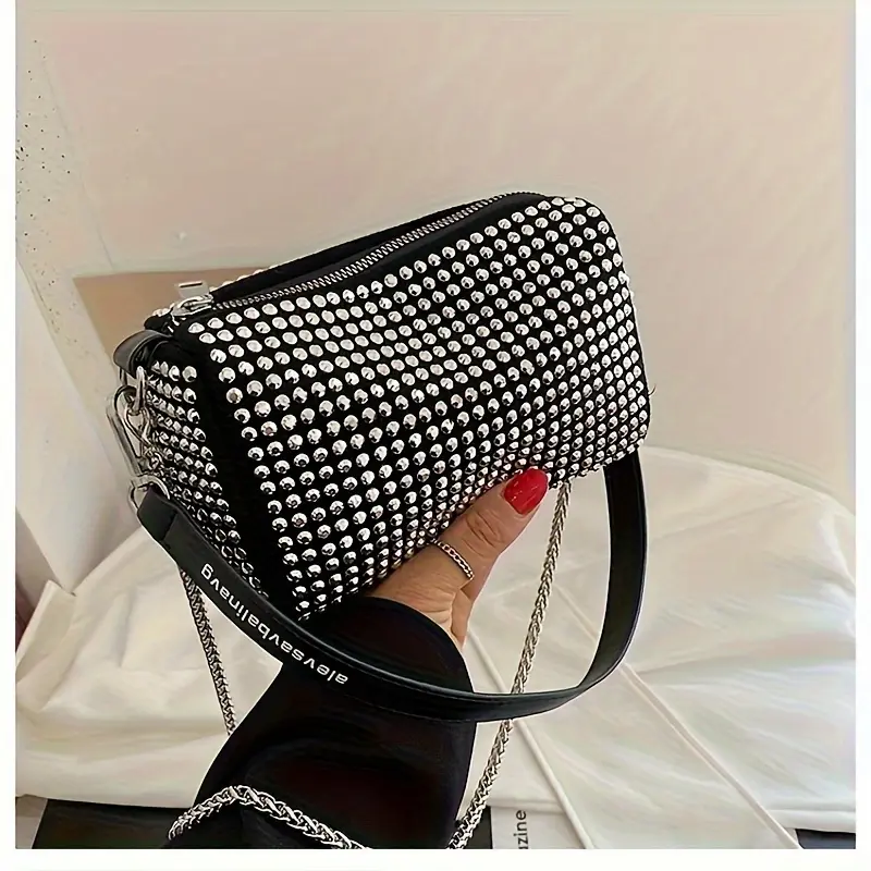 Fashionable women's shoulder bag, diamond bag, exquisite small bag