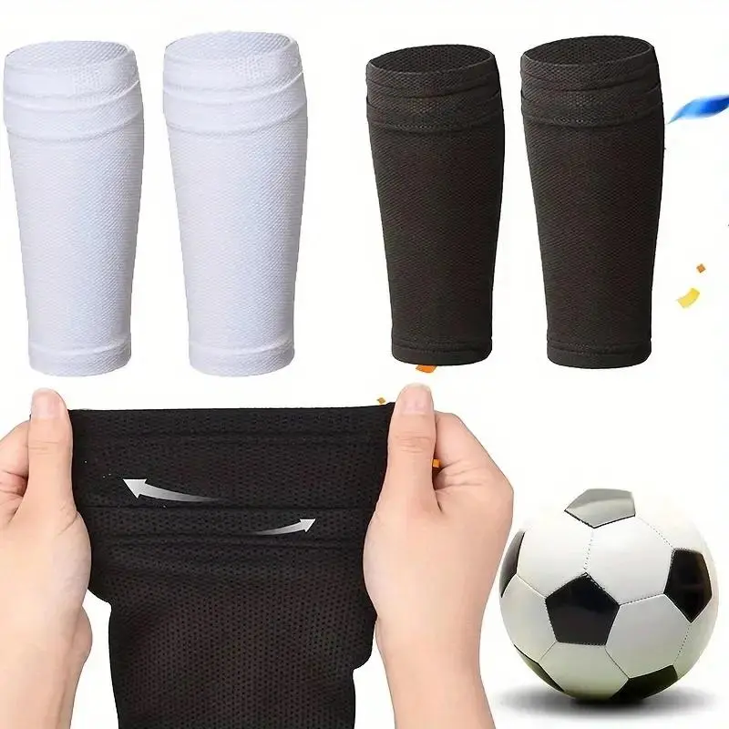 2pcs Shin Pads Sleeves,Soccer Pads Sleeves For Soccer Sports,Soccer Shin Pad Socks,Football Compression Calf Sleeves With Pocket