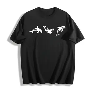Orca Embroidered Shirt, Ocean animal Lover Shirt, Summer Embroidered Shirt, trendy Summer tee, Fish Lover shirt