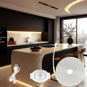 Human Motion Sensor Neon LED Strip Light, Auto On/off, Adjustable Delay, USB Powered, Self-Adhesive, Easy Install, Ideal for Cabinets, Closets, Stairs, Entryways
