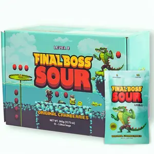 Final Boss Sour - Level 2 Cranberries (12 pack) Dried Fruit Sour Snack