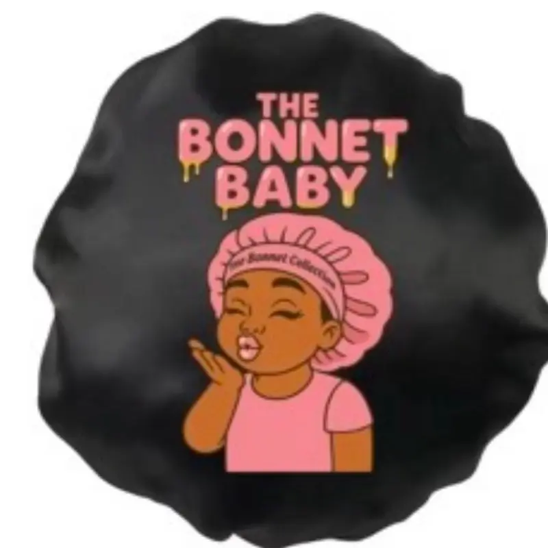 The Bonnet Lady Princess collection - Bonnet Baby Collection Design Black Bonnet with Pink Graphic and Character Illustration with gloss Bundle