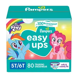 Easy Ups Girls' Disposable Training Underwear - 5T-6T - 80ct